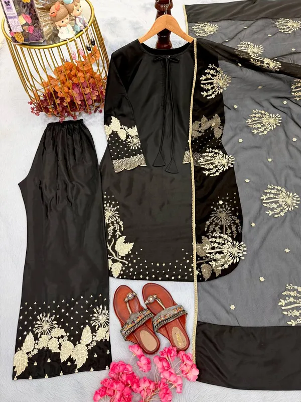 Black_Cotton_And_Natural_Crepe_Premium_Sharara_Set_For_Women