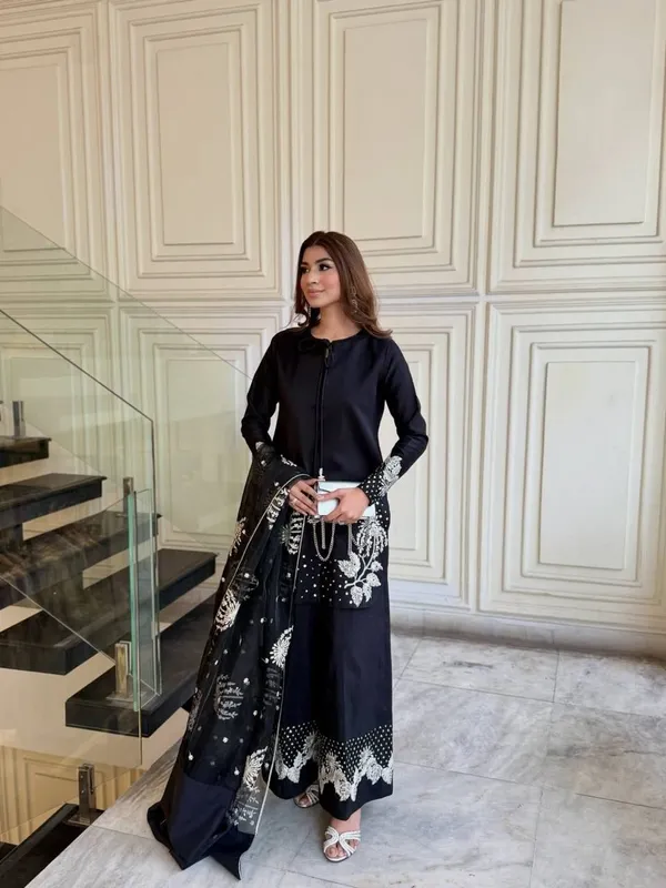 Black_Cotton_And_Natural_Crepe_Premium_Sharara_Set_For_Women