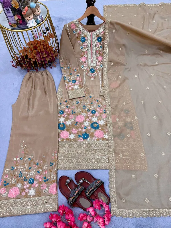 Light_Maroon_Cotton_And_Chinon_Silk_Premium_Sharara_Set_For_Women