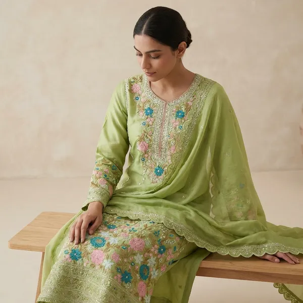 Green_Cotton_And_Chinon_Silk_Premium_Sharara_Set_For_Women