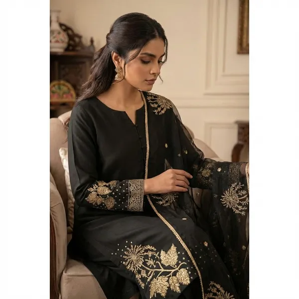 Black_Cotton_And_Natural_Crepe_Premium_Sharara_Set_For_Women
