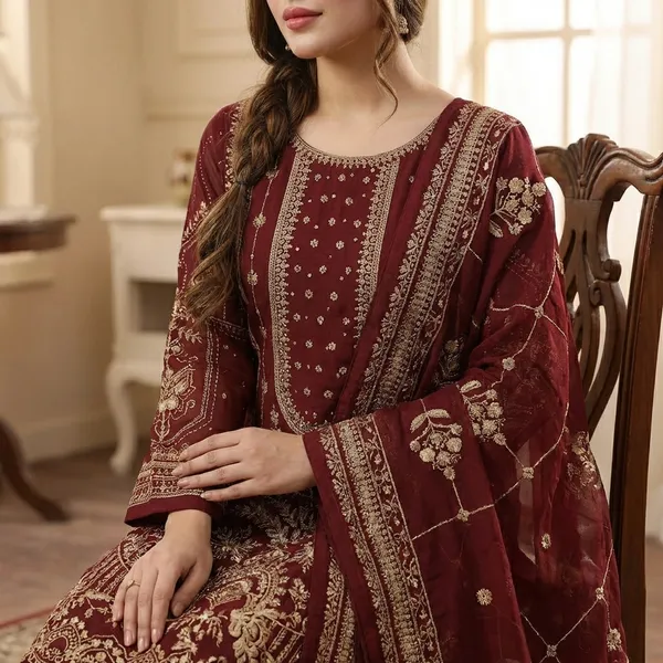 Maroon_Faux_Georgette_And_Cotton_Premium_Sharara_Set_For_Women