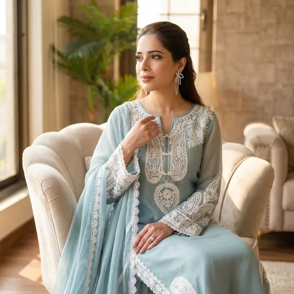 Blue_Nylon_Organza_Silk_Premium_Sharara_Set_For_Women
