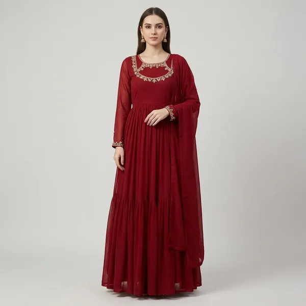 Red_Faux_Georgette_And_Cotton_Premium_Sharara_Set_For_Women
