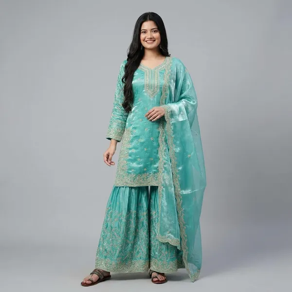Mint_Green_Cotton_And_Silk_Premium_Sharara_Set_For_Women