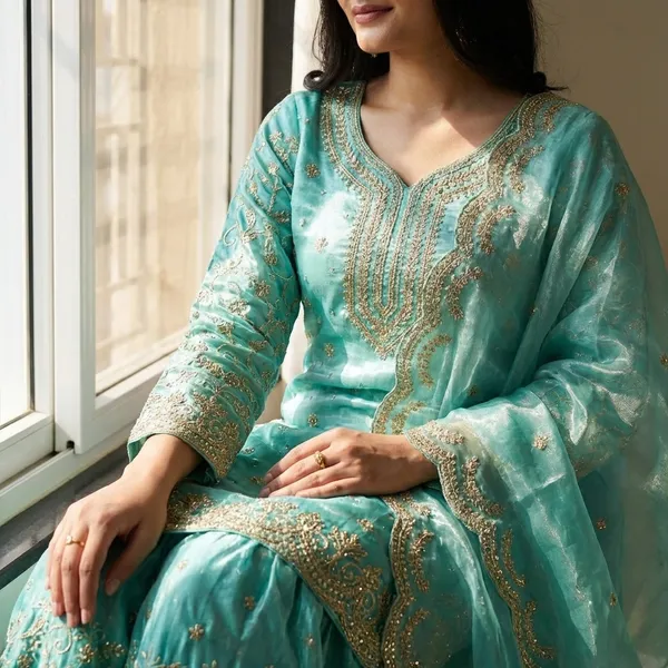 Mint_Green_Cotton_And_Silk_Premium_Sharara_Set_For_Women