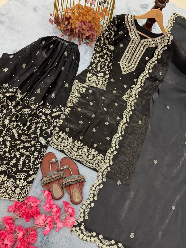 Black_Cotton_And_Silk_Premium_Sharara_Set_For_Women