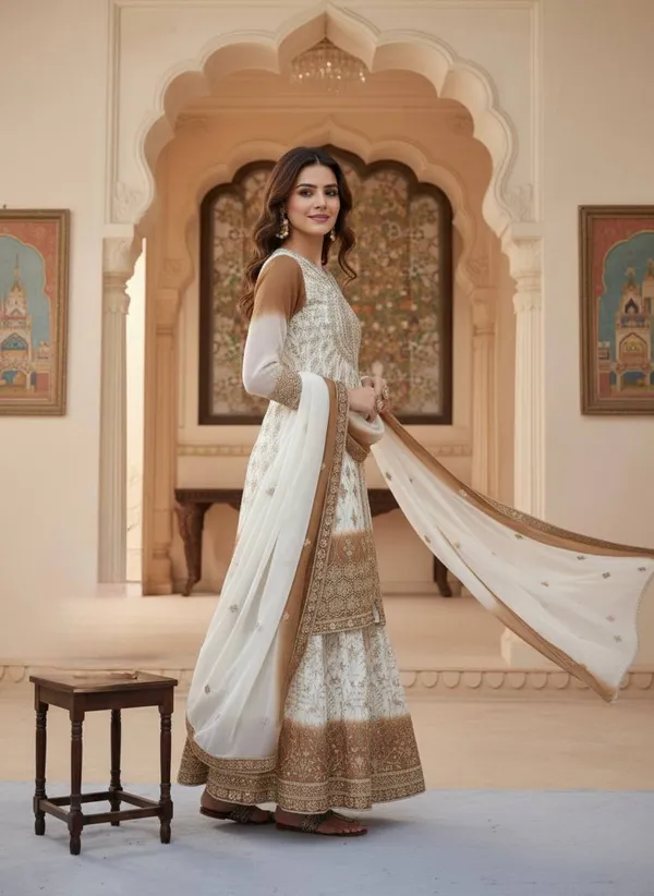 White_Cotton_And_Georgette_Premium_Sharara_Set_For_Women