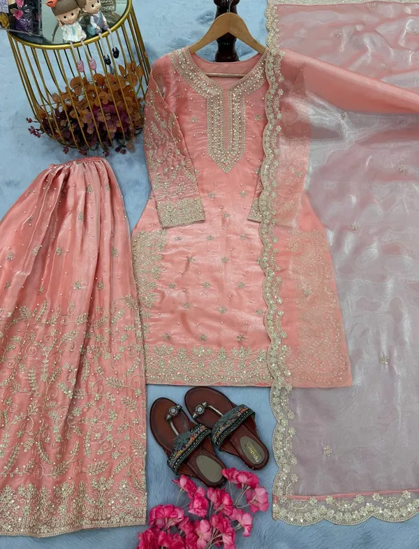 Peach_Cotton_And_Silk_Premium_Sharara_Set_For_Women