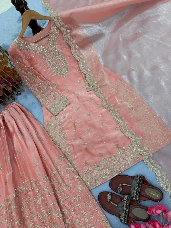 Peach_Cotton_And_Silk_Premium_Sharara_Set_For_Women