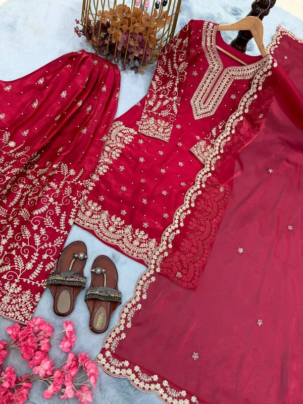 Red_Cotton_And_Silk_Premium_Sharara_Set_For_Women