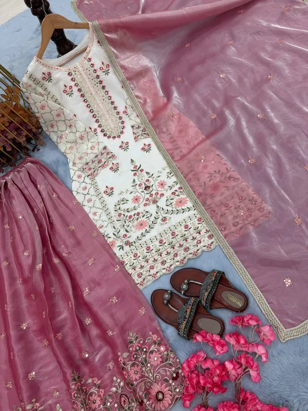 Pink_And_White_Cotton_And_Silk_Premium_Sharara_Set_For_Women