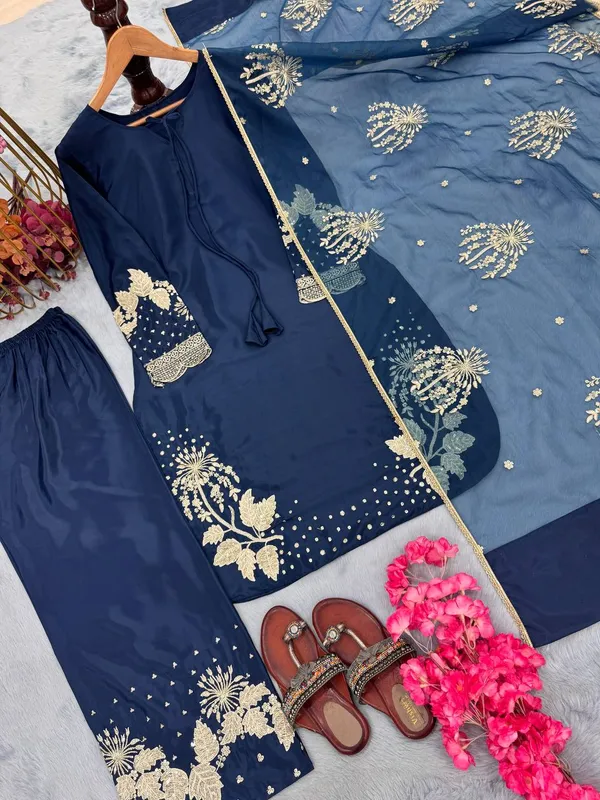 Blue_Natural_Crepe_And_Cotton_Premium_Sharara_Set_For_Women