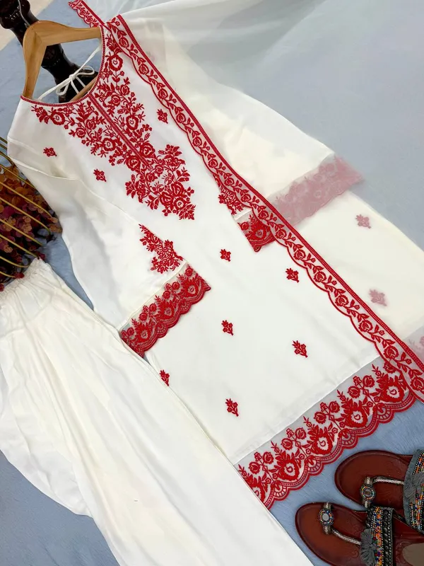 Red_And_White_Rayon_Cotton_Premium_Sharara_Set_For_Women