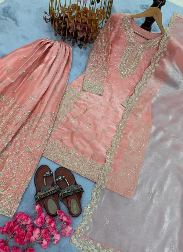 Peach_Cotton_And_Silk_Premium_Sharara_Set_For_Women