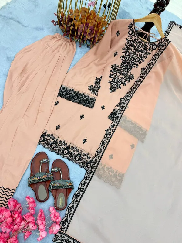 Cream_And_Black_Rayon_Cotton_Premium_Sharara_Set_For_Women