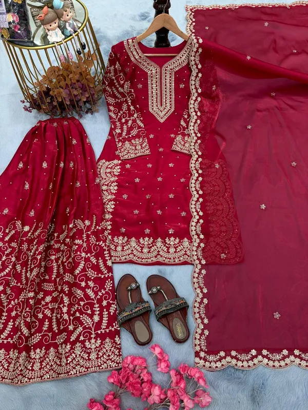 Red_Cotton_And_Silk_Premium_Sharara_Set_For_Women