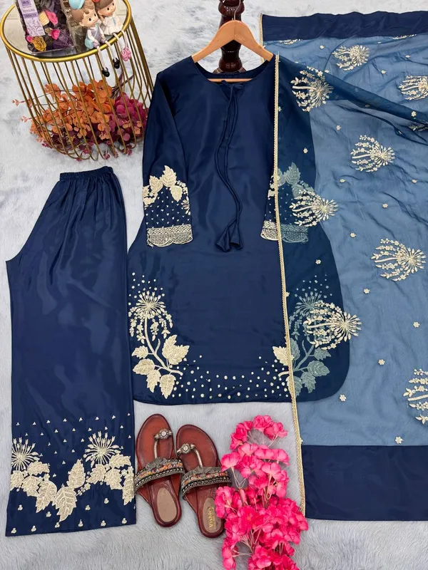 Blue_Natural_Crepe_And_Cotton_Premium_Sharara_Set_For_Women