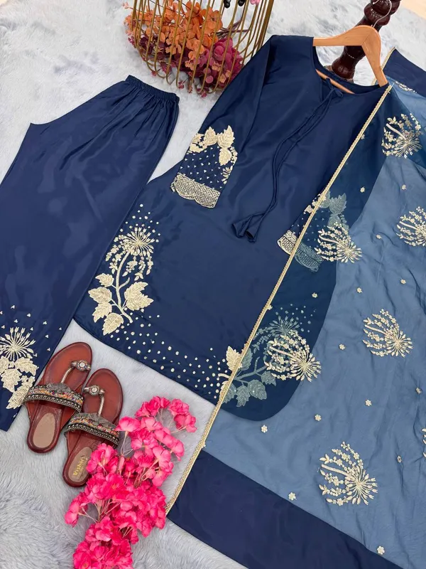 Blue_Natural_Crepe_And_Cotton_Premium_Sharara_Set_For_Women