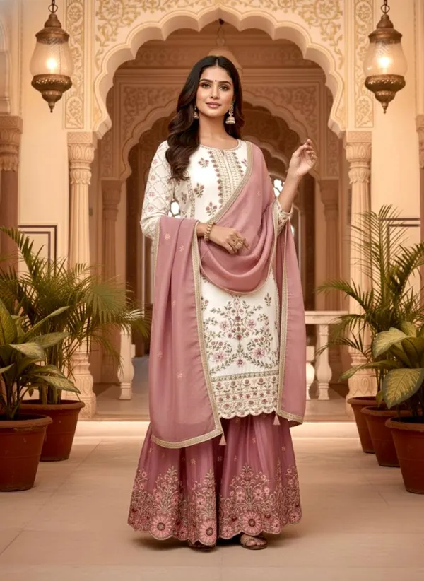 Pink_And_White_Cotton_And_Silk_Premium_Sharara_Set_For_Women