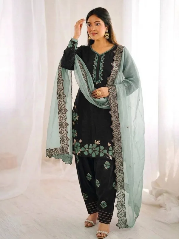 Green_Roman_Glass_Silk_And_Cotton_Premium_Sharara_Set_For_Women