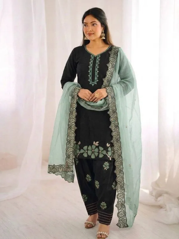 Green_Roman_Glass_Silk_And_Cotton_Premium_Sharara_Set_For_Women