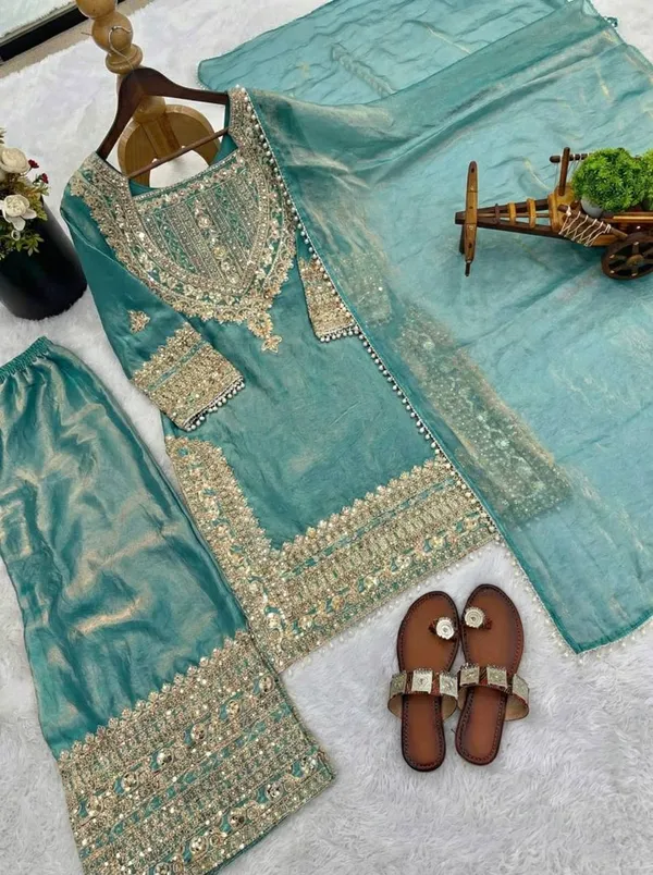Mint_Green_Fendi_Silk_And_Cotton_Premium_Sharara_Set_For_Women