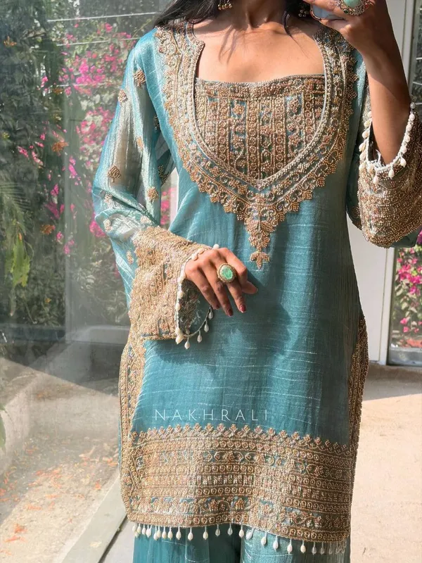 Mint_Green_Fendi_Silk_And_Cotton_Premium_Sharara_Set_For_Women