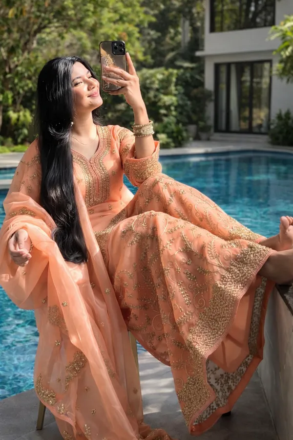 Peach_Cotton_And_Silk_Premium_Sharara_Set_For_Women