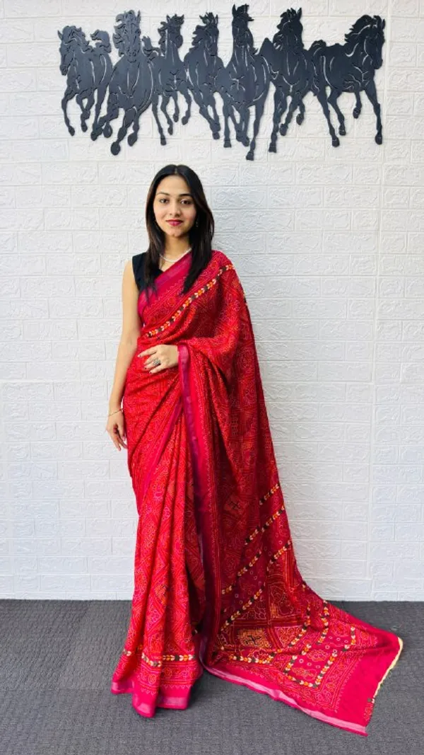 Rani_Pink_Cotton_Premium_Modern_Ethnic_Saree_For_Women_|_With_Blouse_Piece