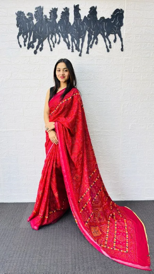 Rani_Pink_Cotton_Premium_Modern_Ethnic_Saree_For_Women_|_With_Blouse_Piece