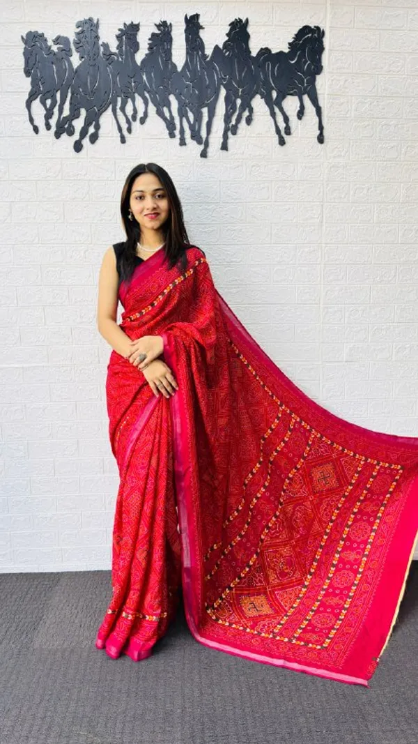 Rani_Pink_Cotton_Premium_Modern_Ethnic_Saree_For_Women_|_With_Blouse_Piece