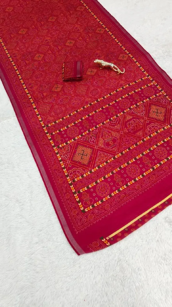 Rani_Pink_Cotton_Premium_Modern_Ethnic_Saree_For_Women_|_With_Blouse_Piece