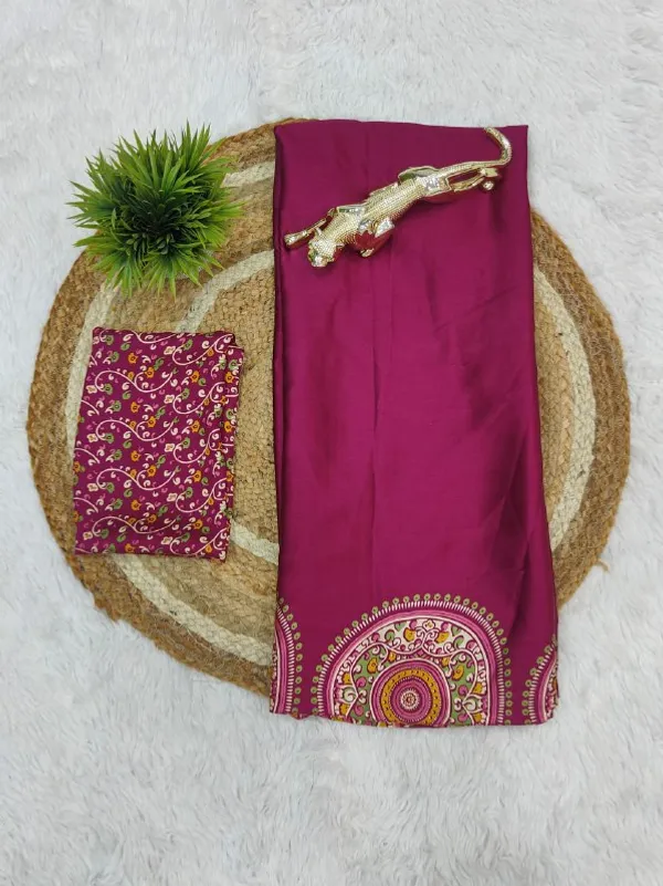 Wine_Cotton_Premium_Special_Saree_For_Women_|_With_Blouse_Piece