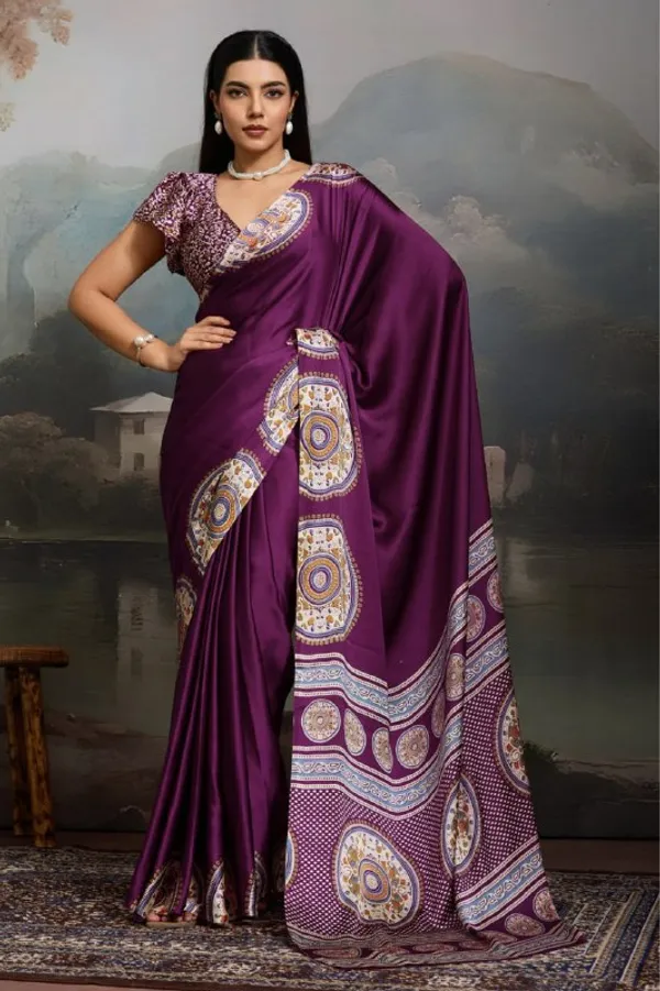 Wine_Cotton_Premium_Special_Saree_For_Women_|_With_Blouse_Piece