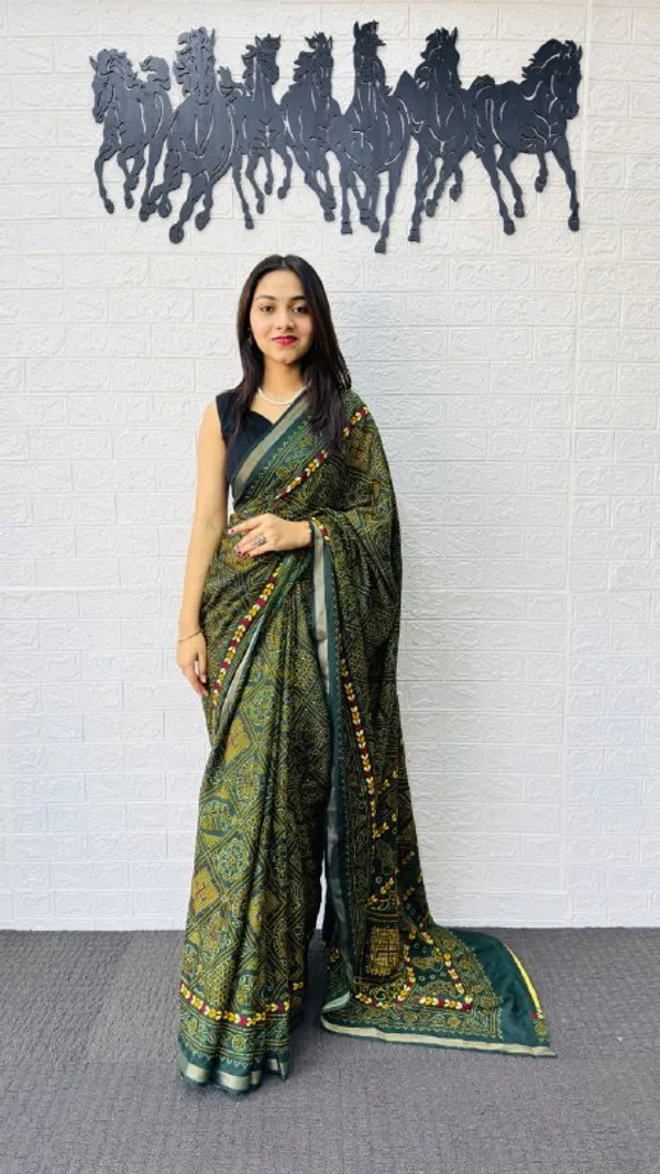 Green_Cotton_Premium_Party_Wear_Saree_For_Women_|_With_Blouse_Piece