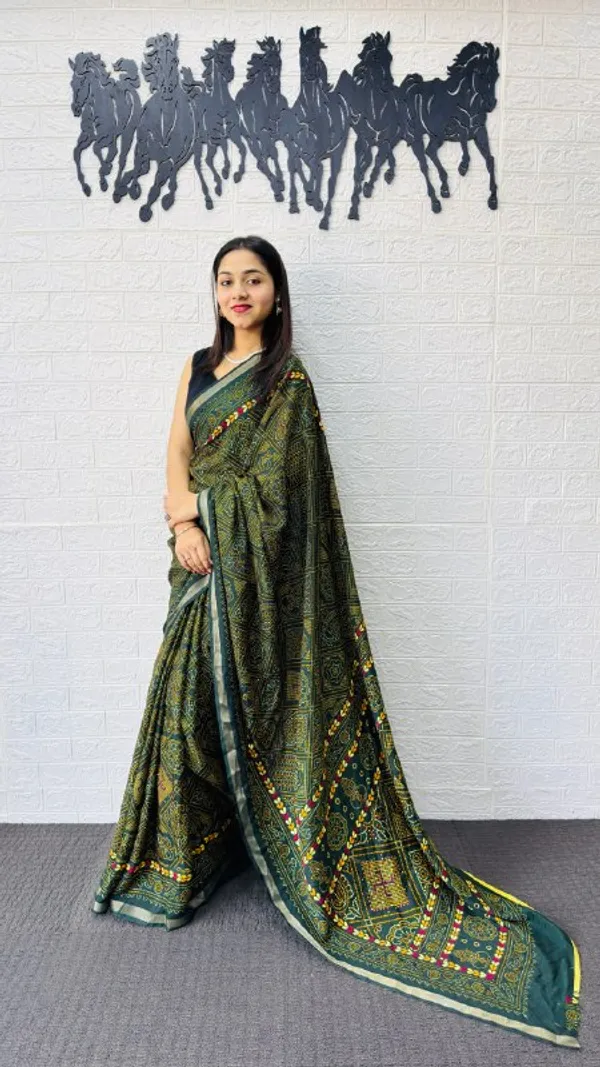 Green_Cotton_Premium_Party_Wear_Saree_For_Women_|_With_Blouse_Piece