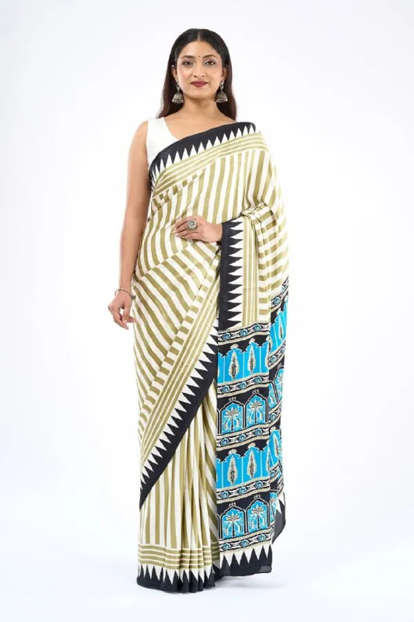 White_And_Black_Cotton_Premium_Rich_Look_Saree_For_Women_|_With_Blouse_Piece