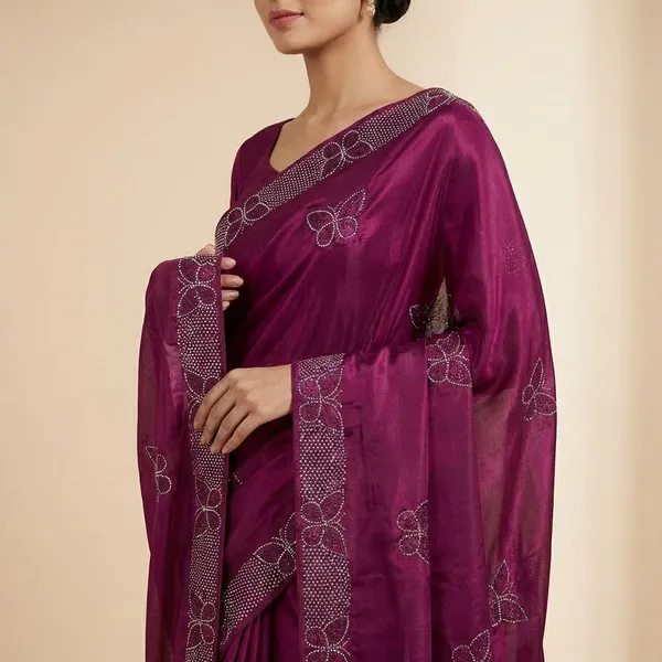 Purple_Georgette_Premium_Titli_Sarees_For_Women_|_With_Blouse_Piece