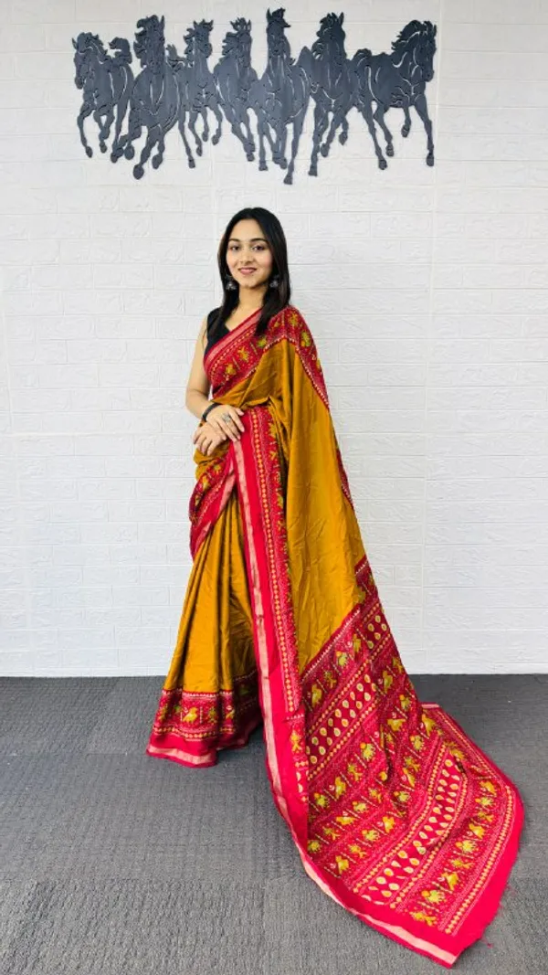 Yellow_And_Red_Cotton_Premium_Festive_Glow_Saree_For_Women_|_With_Blouse_Piece