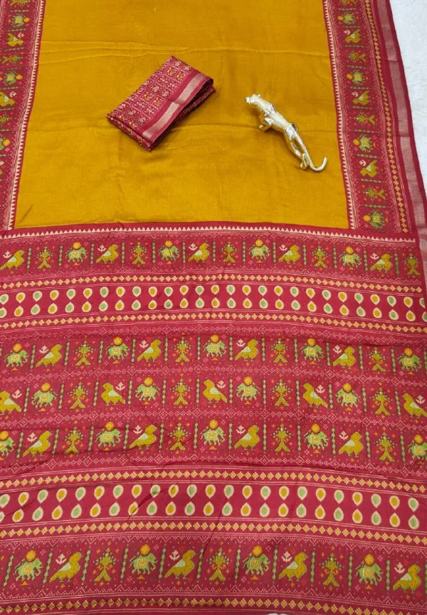 Yellow_And_Red_Cotton_Premium_Festive_Glow_Saree_For_Women_|_With_Blouse_Piece