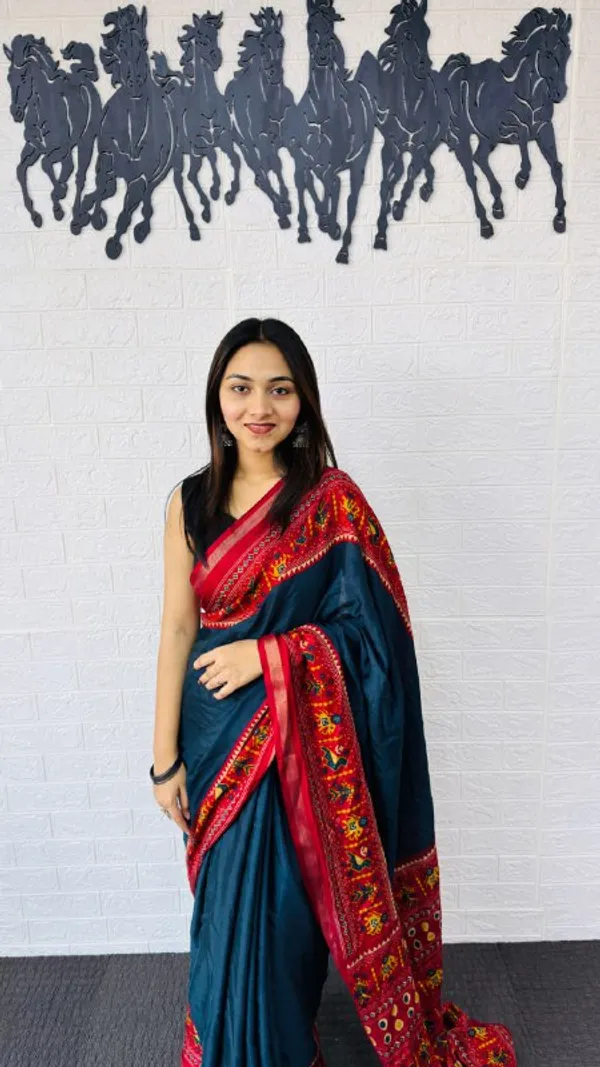 Rama_And_Red_Cotton_Premium_Wedding_Special_Saree_For_Women_|_With_Blouse_Piece