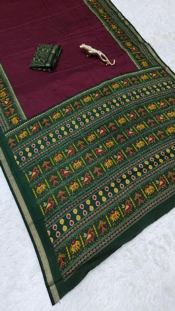 Green_And_Wine_Silk_Premium_Trendy_Silk_Saree_For_Women_|_With_Blouse_Piece