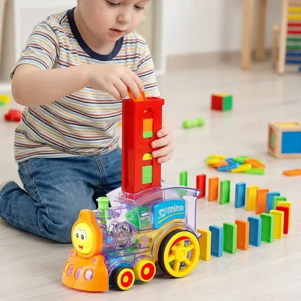 Demo Rally Toy Toysster Multicolor Domino Train Toy Set With Lights And Sounds 40 ...