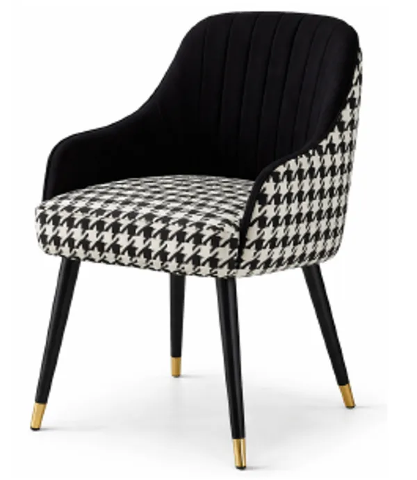 Black_And_White_Chair_With_Wooden_Legs