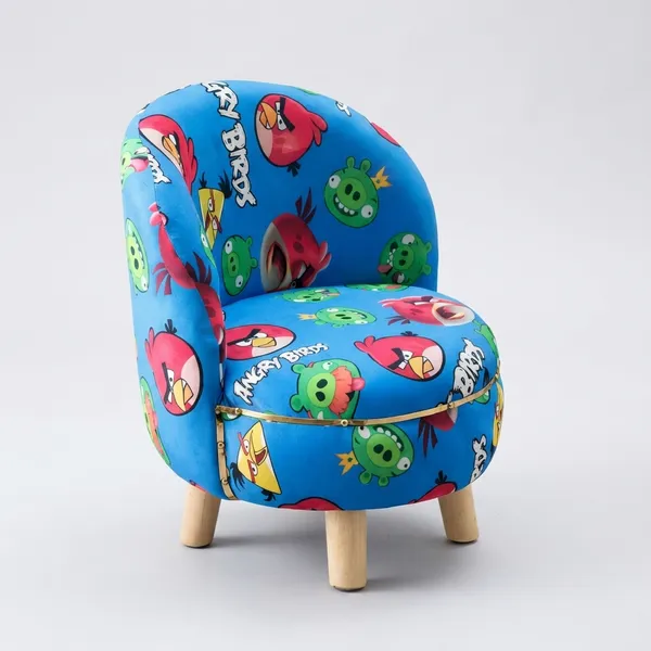 Multicolor_Velvet_Printed_Angry_Bird_Ottoman_Kids_Chair