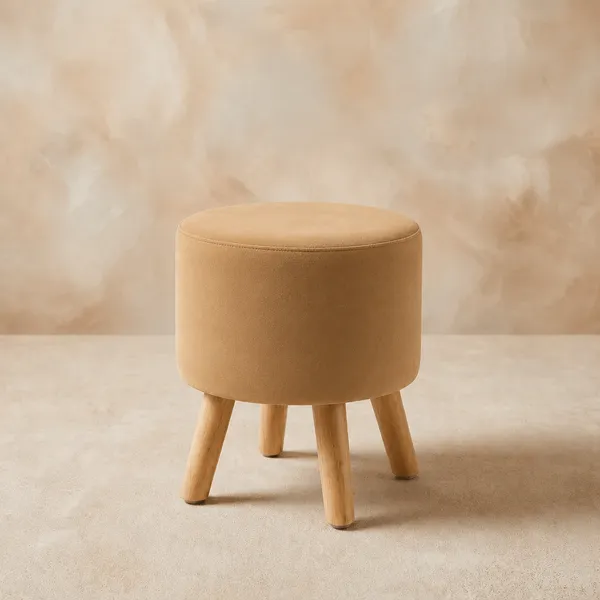Colorful_Camal_Upholstered_Accent_Stool
