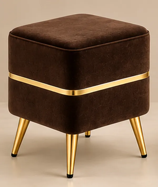 Dark_Brown_Square_Ottoman_Stool_�_Premium_Velvet_Fabric_with_Golden_Glassy_Metal_Legs_for_Bedroom_&_Reading_Corner