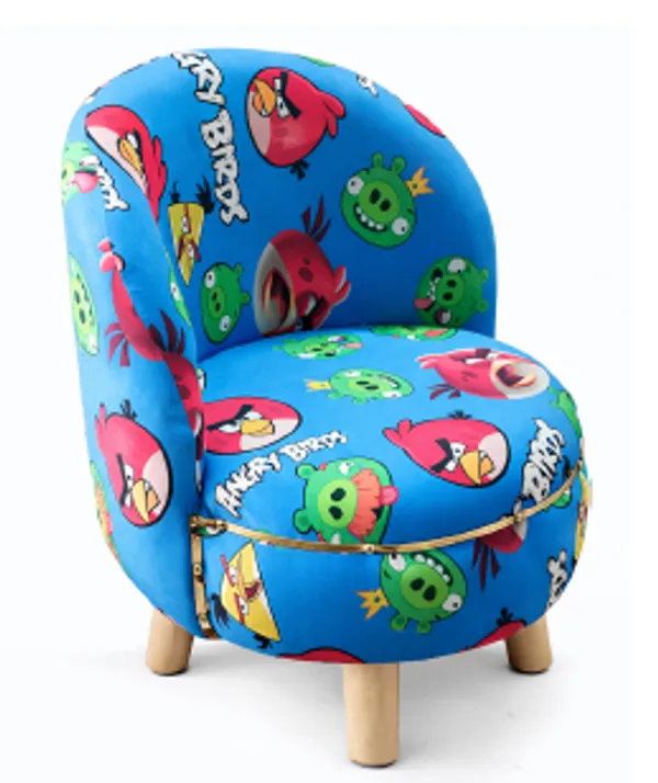 Multicolor_Velvet_Printed_Angry_Bird_Ottoman_Kids_Chair