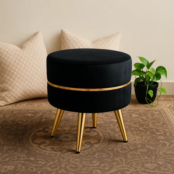 Modern_Black_Accent_Stool_�_Premium_Fabric_with_Golden_Glassy_Metal_Legs_for_Home_Office_&_Living_Room
